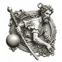 St. Christopher with a pendulum included tattoo design idea
