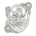 St. Christopher with a pendulum included tattoo design idea
