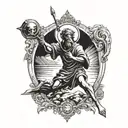 St. Christopher with a pendulum included tattoo design idea