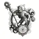 St. Christopher with a pendulum included tattoo design idea