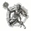 St. Christopher with a pendulum included tattoo design idea