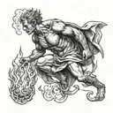 prometheus giving fire tattoo design idea
