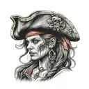 female pirate tattoo design idea