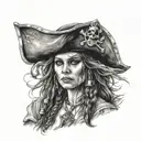 female pirate tattoo design idea