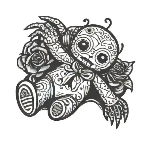 voodoo doll tattoo design idea