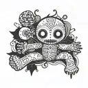 voodoo doll tattoo design idea