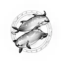 3 dolphins in a circle tattoo design idea