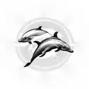 3 dolphins in a circle tattoo design idea