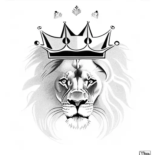 lion with crown with sons names incorporated. Jason and Bryce tattoo design idea