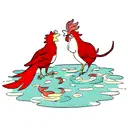 fire rooster with water dragon tattoo design idea