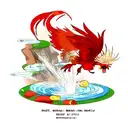 fire rooster with water dragon tattoo design idea