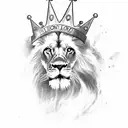 lion with crown with sons names incorporated. Jason and Bryce tattoo design idea