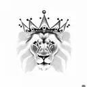 lion with crown with sons names incorporated. Jason and Bryce tattoo design idea