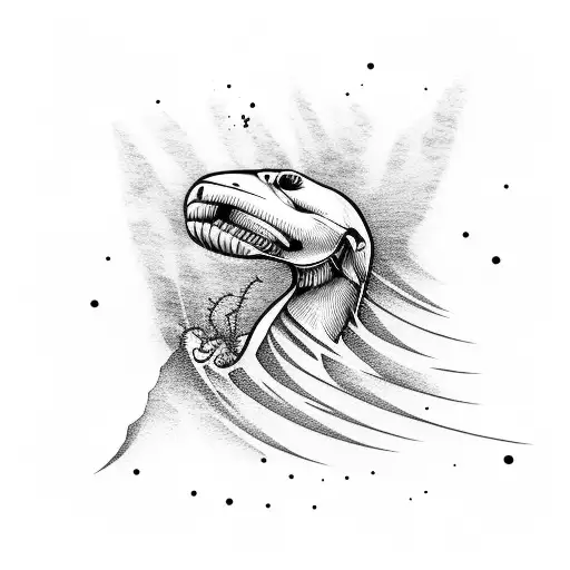 golfclubs, palm tree, ocean waves tattoo design idea