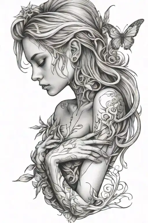 suicidal thoughts, anxiety, feeling alone tattoo design idea