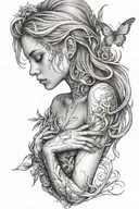 suicidal thoughts, anxiety, feeling alone tattoo design idea