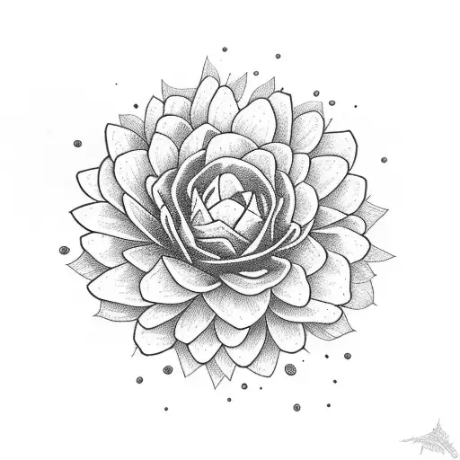 aster flower bouquet with suicid awareness ribbon tattoo design idea