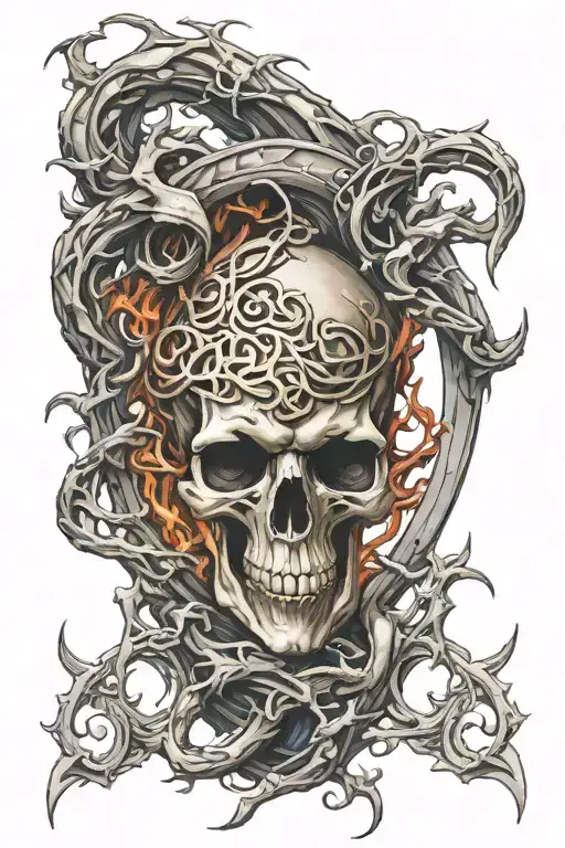 elden ring logo intertwined tattoo design idea