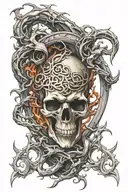 elden ring logo intertwined tattoo design idea