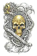 elden ring logo intertwined tattoo design idea