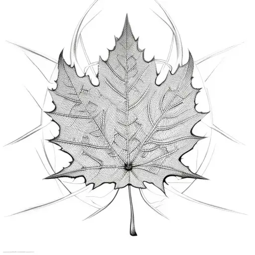 maple leaf polynesian tribal tattoo design idea
