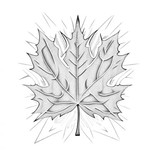maple leaf polynesian tribal tattoo design idea