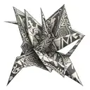 paper crane made from a dollar bill origami tattoo design idea