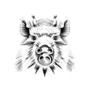 Forest with boar tattoo design idea