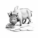 Forest with boar tattoo design idea