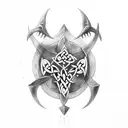  Celtic T made from shark tattoo design idea