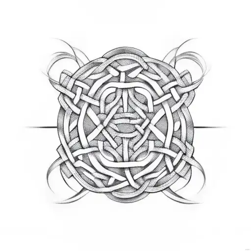 Celtic knotwork intertwined with a lacrosse stick tattoo design idea