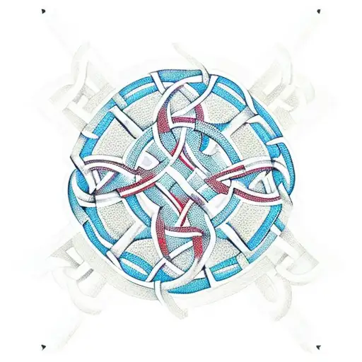 A gun transformed into a Celtic knotwork design, symbolizing resilience and survival tattoo design idea