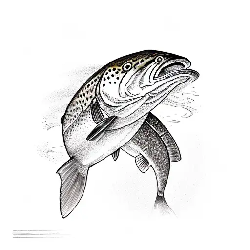 trout Fishing  tattoo design idea