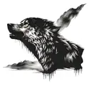 two wolves howling at eachother  tattoo design idea