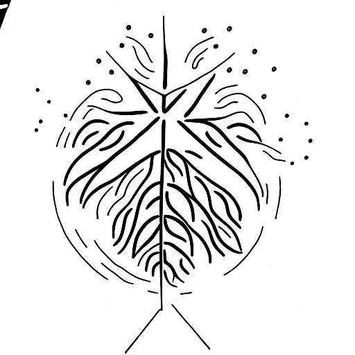 A minimalist tattoo of a burning bush, referencing the story of Moses and the presence of God from the Bible. tattoo design idea