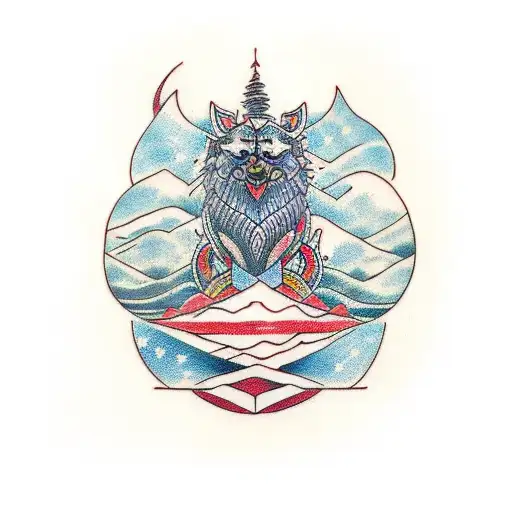 Norse language saying laguz and fehu tattoo design idea