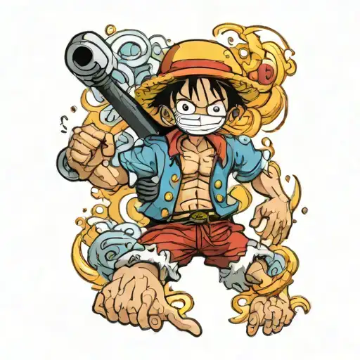 monkey d luffy one piece tattoo design idea