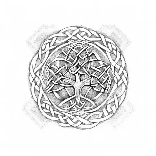 Celtic Tree of Life Celtic Trinity Knot tattoo design idea