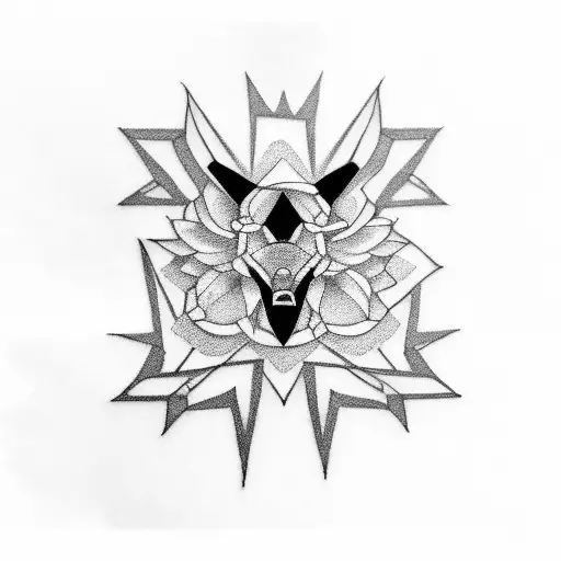 Blackout and Geometric tattoo design idea