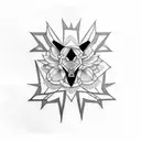 Blackout and Geometric tattoo design idea