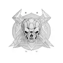 Blackout and Geometric tattoo design idea