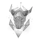 Blackout and Geometric tattoo design idea