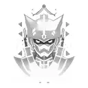 A dynamic composition featuring the Yamato sword and a pixelated video game character tattoo design idea