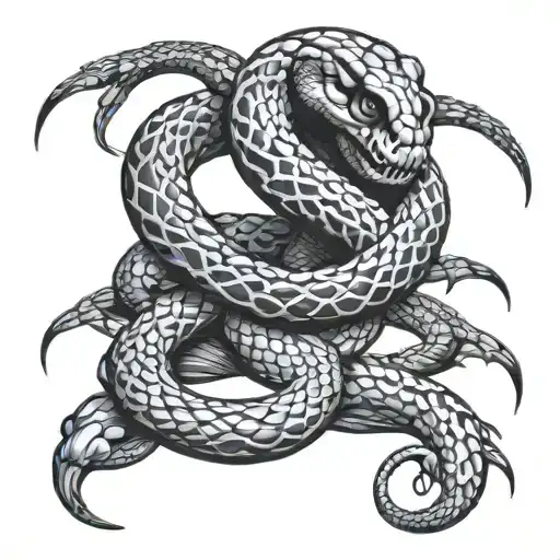 snake eating  a spider  tattoo design idea