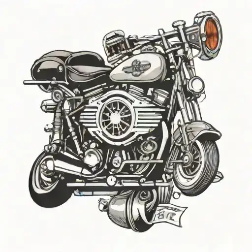 harley davidson motorcycle pool cue To turn stand tattoo design idea