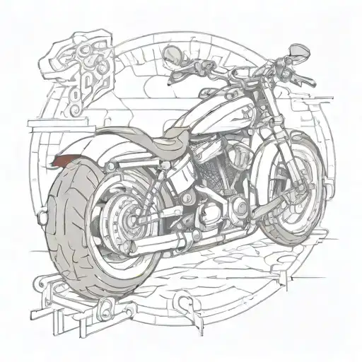 harley davidson motorcycle pool cue To turn stand tattoo design idea