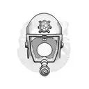 An old school diving helmet with a map of Saint Martin in the background tattoo design idea