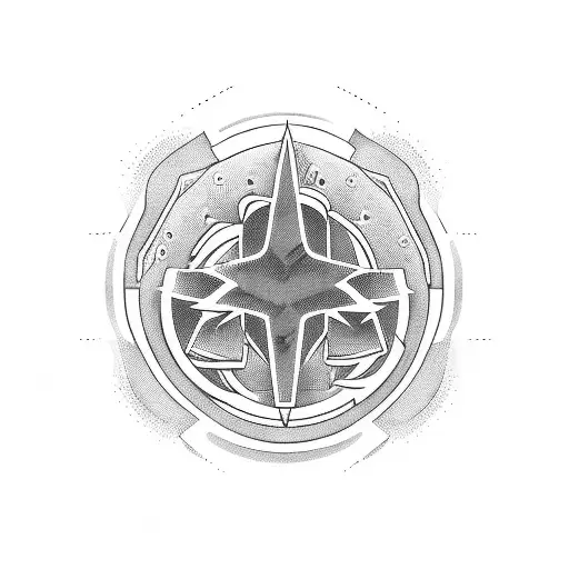 A detailed blackwork tattoo of a video game controller surrounded by rock music symbols tattoo design idea