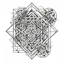 Five square intermingle tattoo design idea