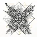 Five square intermingle tattoo design idea